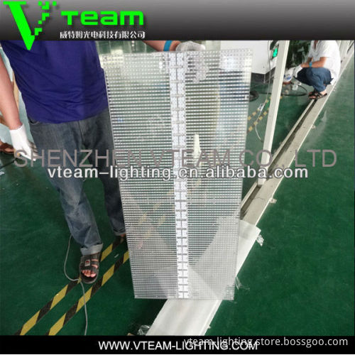 Transparent wall glass led display on sale